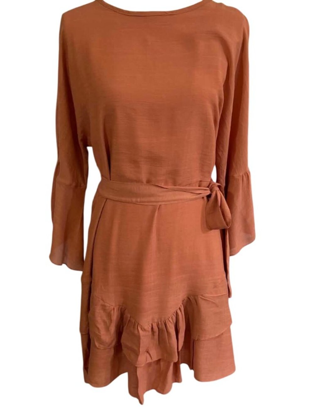 Pretty Garden Terracotta Boho Long Sleeve Dress